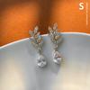 Pendientes de circonita con forma de gota de agua, hojas largas y explosivas, ligeros, de lujo y diseño avanzado, exquisitos y a la moda, combinables con todo.