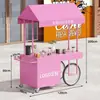 Estilo Europeo Móvil Hierro Forjado Carrito de Flores Puesto Puesto de Mercado Nocturno Snacks Carrito de Mano Exterior Mercado de Centro Comercial Carrito Pequeño Puesto Callejero