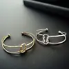Nuevo Pulsera Abierta de Nudo Doble Anillo, Pulsera Versátil Simple de Nudo de Moda, Joyería Metálica de Lujo Ligero de Gama Alta para Mujeres