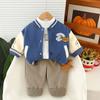 Conjunto de Uniforme de Béisbol para Niños Nuevo Estilo Otoño e Invierno Estilo Coreano Personalizado Deportivo Más Terciopelo Conjunto de Tres Piezas para Niños y Niñas Moderno al Por Mayor