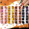 Arte de Uñas para Halloween Lentejuelas de Arcilla Blanda Set de 12 Rejillas Serie Pegamento de Esmalte de Uñas Gotas Material DIY Joyería para Uñas