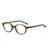 Óculos de grau personalizados da moda com filtro de luz azul para homens e mulheres 87016, armação oval retrô da moda com lente plana