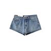 Shorts Mini de Mezclilla de Tiro Bajo de Verano 2025 para Mujer Estilo Europeo y Americano Retro Nicho Pierna Ancha Línea A Ultracortos Hot Pants Trendy
