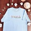 Camiseta de Lavanda Estilo Pastoral Rústico, Top Unissex para Casais, Exclusivamente para Personalização Transfronteiriça, Gola Redonda Bordada de Manga Curta