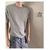 Camiseta masculina de manga curta, tecida, versátil, vintage, manga meia-manga de verão, padrão torcido, estilo old money, top de marca da moda, gola redonda