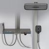 Estilo creme montado na parede conjunto de chuveiro doméstico cobre aço chave display digital inteligente superalimentado banheiro grande armazenamento chuveiro