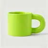 Tazas de cerámica de alta calidad, con asas grandes y forma robusta, personalizables con logotipos en colores macarrón, perfectas como recuerdos; Muestras de color disponibles para pedidos personalizados