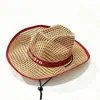 Sombrero de paja de cincha con letras huecas transpirables, estilo nuevo, para hombre, sombrero de ala ancha para protección solar para senderismo y viajes al aire libre en verano, para mujer