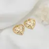 Colgante Cónico de Calavera Corazón Hueco Estilo Gótico Oscuro Chapado en Oro de 14K Microincrustado Circonita Simulada Collar y Pendientes DIY