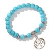Pulsera exclusiva transfronteriza de piedra cebra en polvo, traje de pulsera con colgante de corazón de durazno, pulsera de cuentas de piedra natural al por mayor