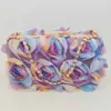 Nuevas Ventas Directas Transfronterizas desde Fabricantes: Bolsos de Noche Florales Coloridos de Gasa, Bolsos Qipao para Mujer de Color Champaña, Bolsos de Fiesta