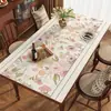Mantel Retro Estilo Americano, Impermeable, Resistente al Aceite, Resistente al Calor, Lavable, Tela Cuadrada de Lujo de Gama Alta para Mesa de Café