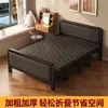 Cama de solteiro dobrável, cama de casal para adultos, cama para cochilo, cama de ferro e madeira, cama de companhia para crianças, cama simples para moradia de aluguel