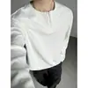 Nueva moda de otoño en stock: Camiseta térmica de otoño para hombre con cuello Henry, camisa base holgada de manga larga con un toque de alta gama