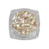 Piedras naturales tipo concha de jade de colores, decoraciones para uñas, concha de abulón iridiscente, trozos irregulares de piedra triturada, accesorios para manualidades
