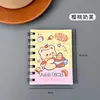Caderno Fofo Urso Manteiga Ins de Aparência Elevada Desenho Animado com Espiral Caderno Mini Portátil para Estudantes
