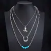 Collar de Turquesa Estilo Étnico Transfronterizo Europeo y Americano, Cadena para Clavícula de Mujer Moderna y Única, Joyería de Moda