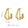 Yunyao Transfronterizo Más Vendido Moda Gama Alta Geométrico Hueco Retorcido Patrón Retorcido Oro 18K Acero de Titanio Joyería para Mujer