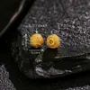 Prata 925 Banhada a Ouro Antigo Padrão Martelo Seis Caracteres Contas Redondas Acessórios DIY Moda Novo Estilo Chinês Versátil Acessórios de Contas Espaçadoras