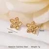 Pendientes de Acero Inoxidable de Alta Gama Tohm Transfronterizos Nuevo Estilo Simples y Versátiles Pendientes Dorados de Moda Que No Se Desvanecen y No Son Alérgicos