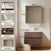 Gabinete de Lavabo Combinado Estilo Medieval Color Nogal Lavabo Cerámico Integrado Doble Cajón Gabinete de Baño Pedestales para Lavabo Personalización