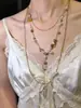 Colar com Franja de Miçangas Azul Borboleta, Fresco e Estiloso, para Mulheres, Gargantilha de Nicho de Luxo com uma Vibe Picante, Corrente de Clavícula em Camadas