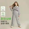 Conjunto Infantil Menina Primavera e Outono Desenho Animado Gola Lapela Roupa Esportiva Estiloso Fashionável Conjunto de Duas Peças Primavera para Meninas Mais Velhas
