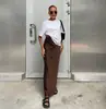 Ropa Europea y Americana para Mujer Primavera y Verano Elegante Dama Alta Gama Satín Imitación Seda Multicolor Venta al por Mayor Falda Falda Larga