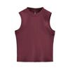 Colete esportivo básico liso sem mangas de verão 2024, colete cropped básico de gola redonda, atacado