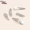 Clipe Oval Gota d'Água de Aço Inoxidável 201 Clipe BB Clipe Oco Nu Clipe Lateral Semi-acabado Acessório de Cabelo Acessório de Pente de Cabelo