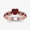 Hailao 2024 Moda Europea y Americana Transfronteriza Anillo Anillo de Corazón Rojo Anillo de Boda Chapado en Oro Rosa Anillo de Circonita