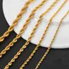 Corrente Twist de Aço Titânio Dourado, Corrente de Arroz, Acessórios para Joias DIY, Corrente para Colar, Pulseira, Acessórios para Roupas, Materiais para Bolsas