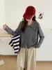 Nuevo estilo coreano Otoño/Invierno 2026 Cárdigan de punto con doble cremallera y cuello de solapa Suéter abrigo versátil de color liso, holgado y adelgazante para mujer