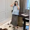Ropa casual de verano para maternidad, falda de algodón suelta ajustable, falda fina y fluida que estiliza y se ajusta a la cadera