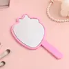 Nuevo Espejo de Mano de Encaje con Forma Irregular para Niñas, Espejo Pequeño Portátil con Mango Imprimible, Espejo de Maquillaje