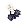 Doce e fofo estilo universitário bebê cabeça corda escondida azul xadrez mini laço faixa de cabelo corda de cabelo faixa de borracha cabeça flor