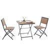Mesa plegable minimalista moderna para exteriores, mesa y silla de madera plástica para uso comercial al aire libre, mesa y silla plegables para patio de villa y ocio