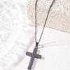 Nuevo Estilo Transfronterizo Joyería de Letras de Moda que No se Desvanece para Hombres y Mujeres Acero Inoxidable Cruz Tridimensional Collar de Acero de Titanio