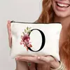 Necessaire impermeável com fecho de zíper, estampa floral, leve e versátil para mulheres