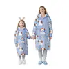 Roupão de Lã de Cordeiro Flanela Amazon Outono Inverno Pijamas Quentes Tamanho Plus Adulto Crianças Roupa de Casa Pai-Filho