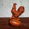 Adornos de Gallo de Ébano Tallado para la Sala de Estar, Artesanías de Buena Suerte, Madera Maciza Tallada Doce Zodiaco Chino Pollo Regalos de Madera