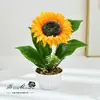 Girasol Grande Bonsái Pequeño Flor Artificial Adornos de Decoración para el Hogar Planta Artificial en Maceta Accesorios para Fotografía Flores Artificiales