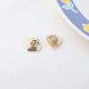 Color-Preservante Chapado en Cobre Oro Real Circonia Flor Pequeña Lazo Corona de Cereza DIY Joyería Hecha a Mano Pendientes Retro