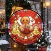 Homem de Gengibre de Natal Vitral Pingente Pendurado Decoração de Vidro Pendurada para Casa Decoração de Janela Jogo de Luz Solar para Jardim