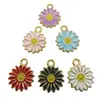 Aleación Accesorios de joyería DIY Colgante de flor de gota girasol Colgante de collar Accesorios para pendientes Llavero Pulsera