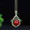 Colgante con incrustaciones de cinabrio al por mayor de fábrica, mineral crudo, alto contenido de arena de oro púrpura, colgante de moda, collar ligero de lujo para mujer