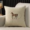 Almohada Cuadrada Bordada de Terciopelo de Nieve para Sala de Estar Sofá de Caoba Cojín Bordado Almohada Lumbar Grande de 55cm