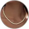 Collar Transfronterizo para Mujer Cadena de Clavícula Perla 8 Perla de Imitación 14 Oro Collar Joyería Estilo Fresco y Dulce Pastoral