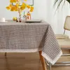 Tela de encaje de lino de algodón arte textil fresco y simple tela de cubierta rectangular para mesa de centro mantel para mesa cuadrada mesa redonda jardín de infantes