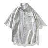 Camisa Masculina Tamanho Grande Transfronteiriça 2025 Verão Novo Estilo M-8Xl Praia Viagem Casual Roupa de Trabalho Camisa Solta de Manga Curta